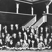Group of boys pictured outside the Margaret Marr Memorial Home for Boys